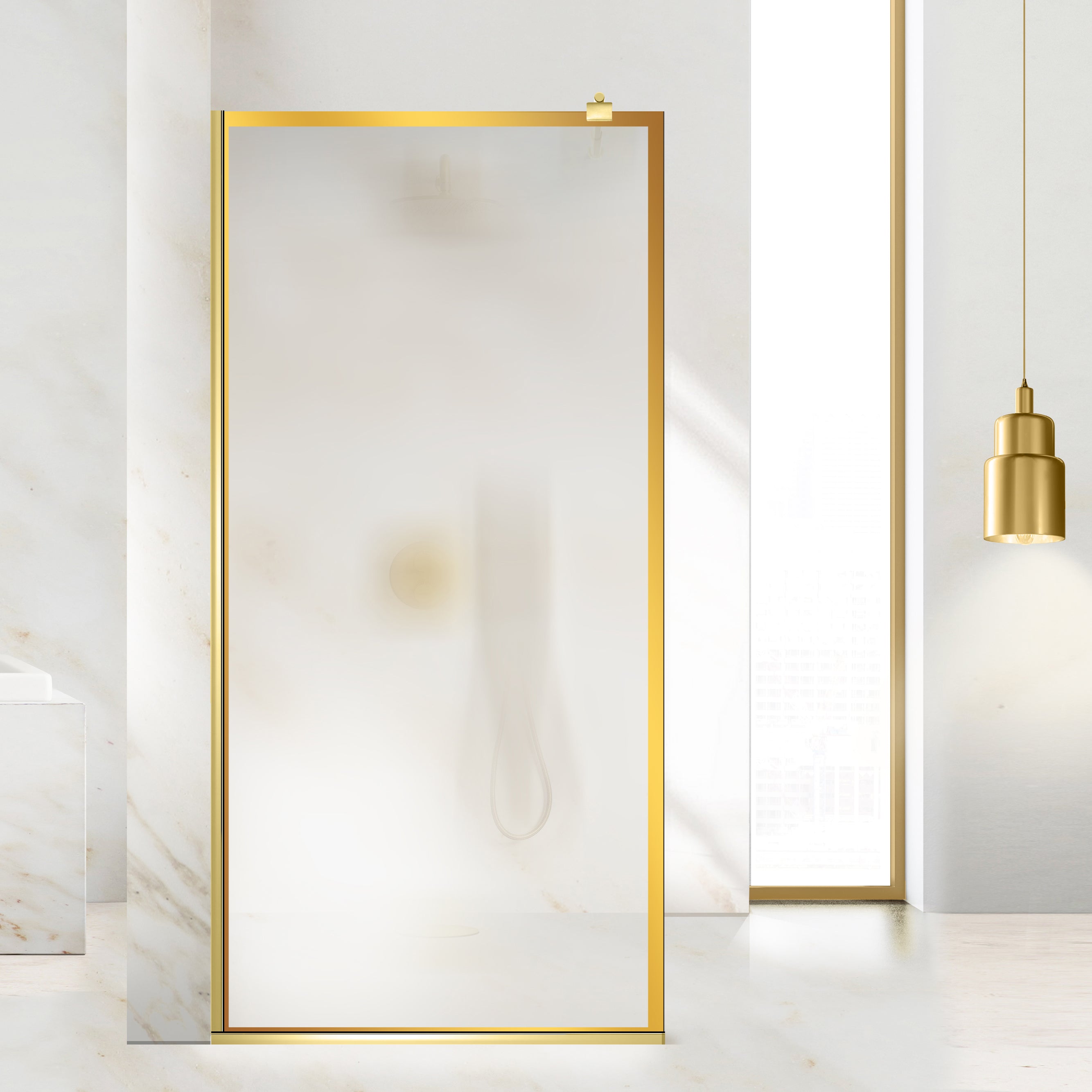 Shower Screens Walk-in, Shower Wall Gold, #Satiné #Matt