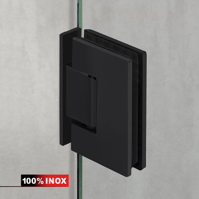 Hinged glass door black, #Clear