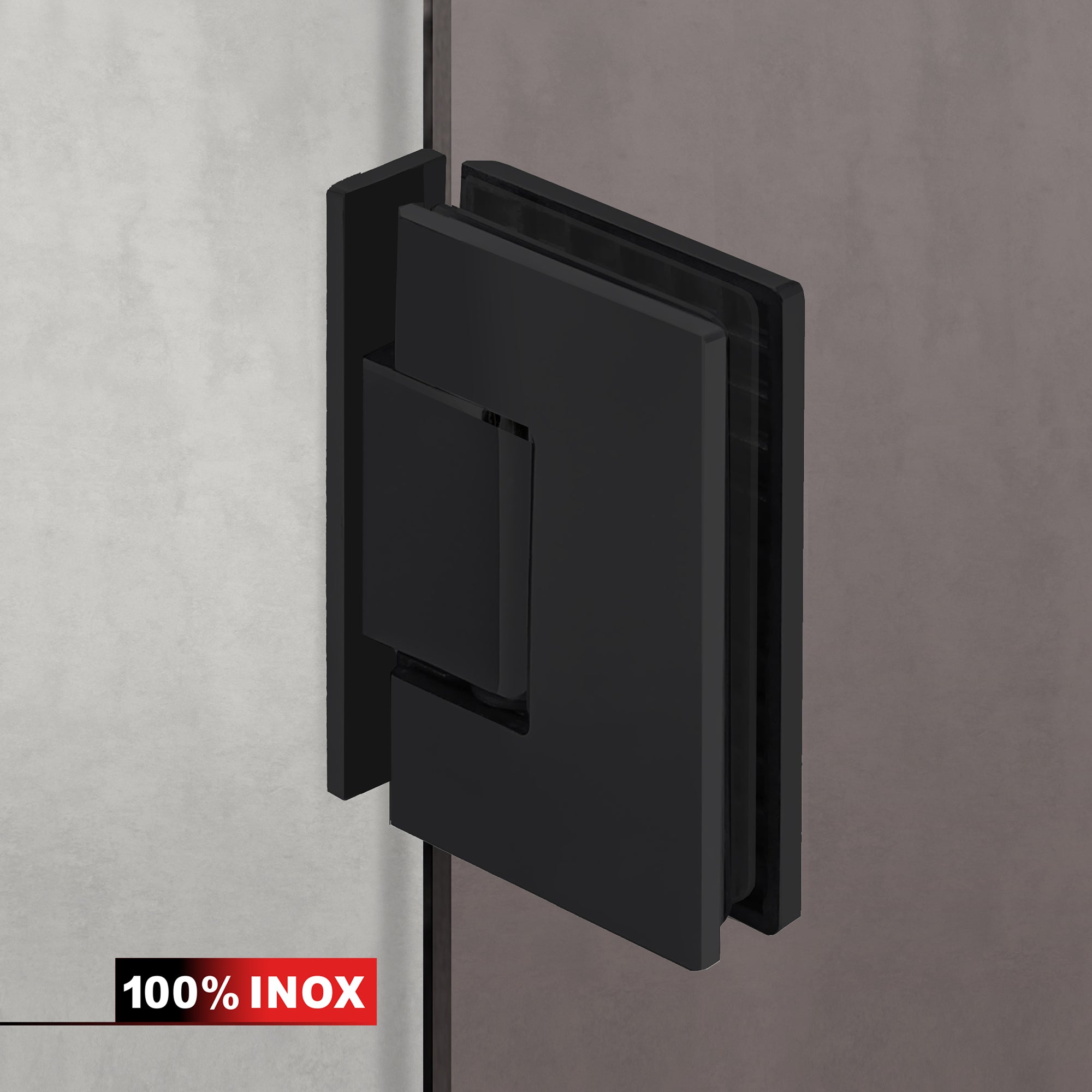 Hinged glass door black, #Bronze