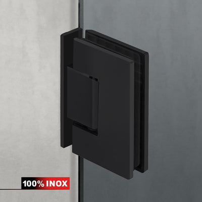 Hinged glass door black, #Grey