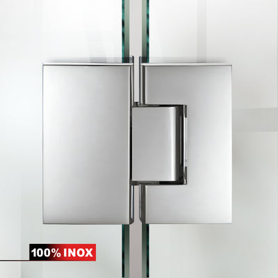 3-panel shower enclosure with hinged door