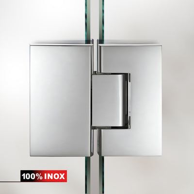3-panel shower enclosure with hinged door