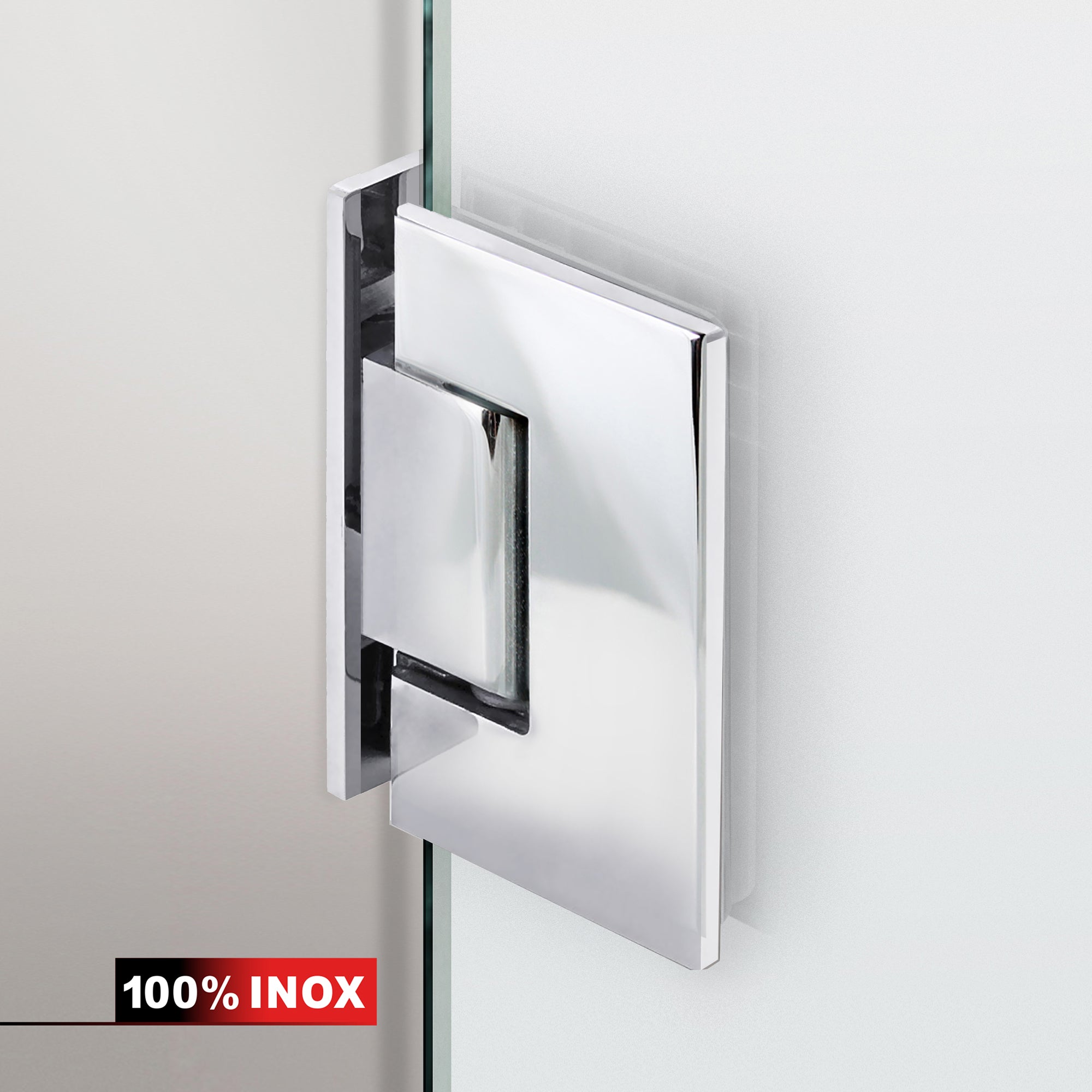 Hinged glass door stainless steel, #Satiné