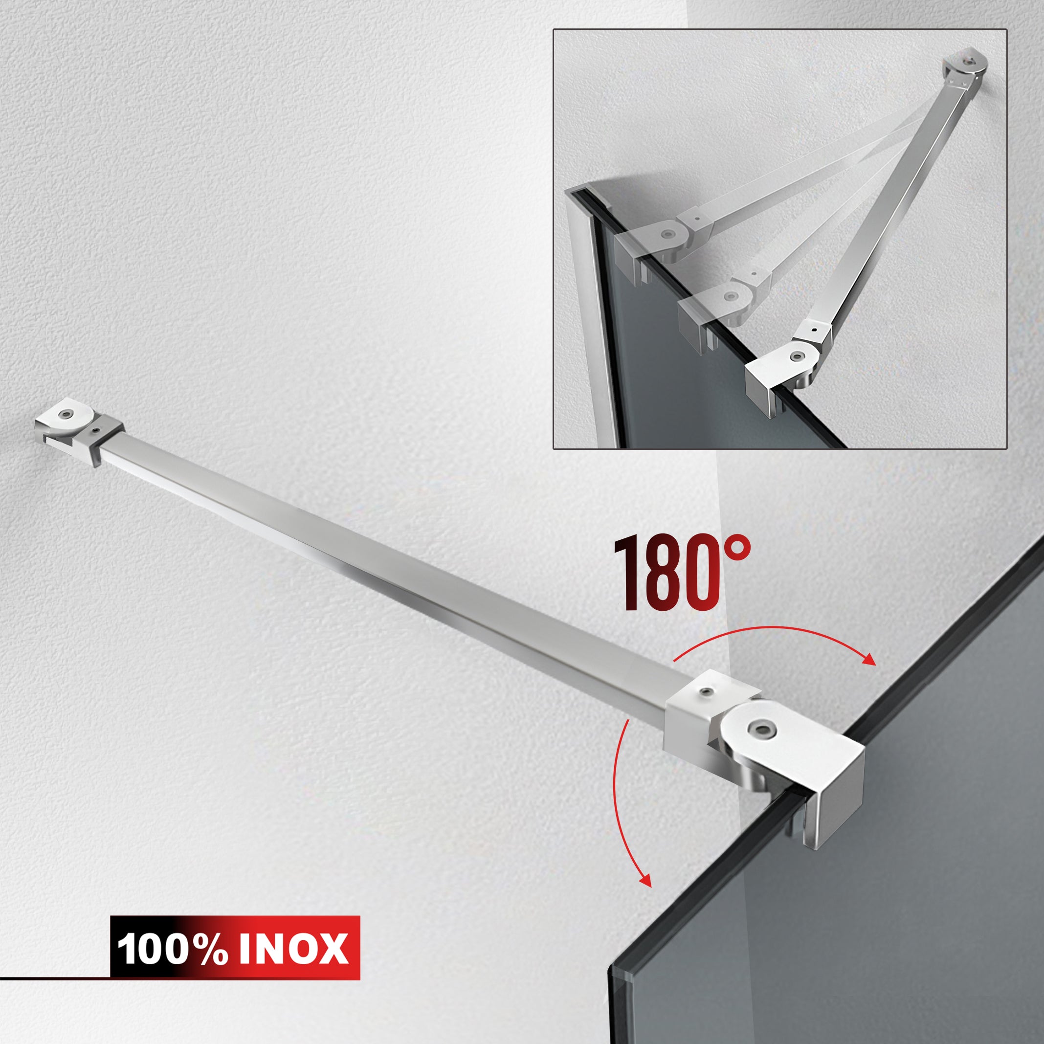 Shower Screens Walk-in, Shower wall Stainless steel, #Grey #Grey