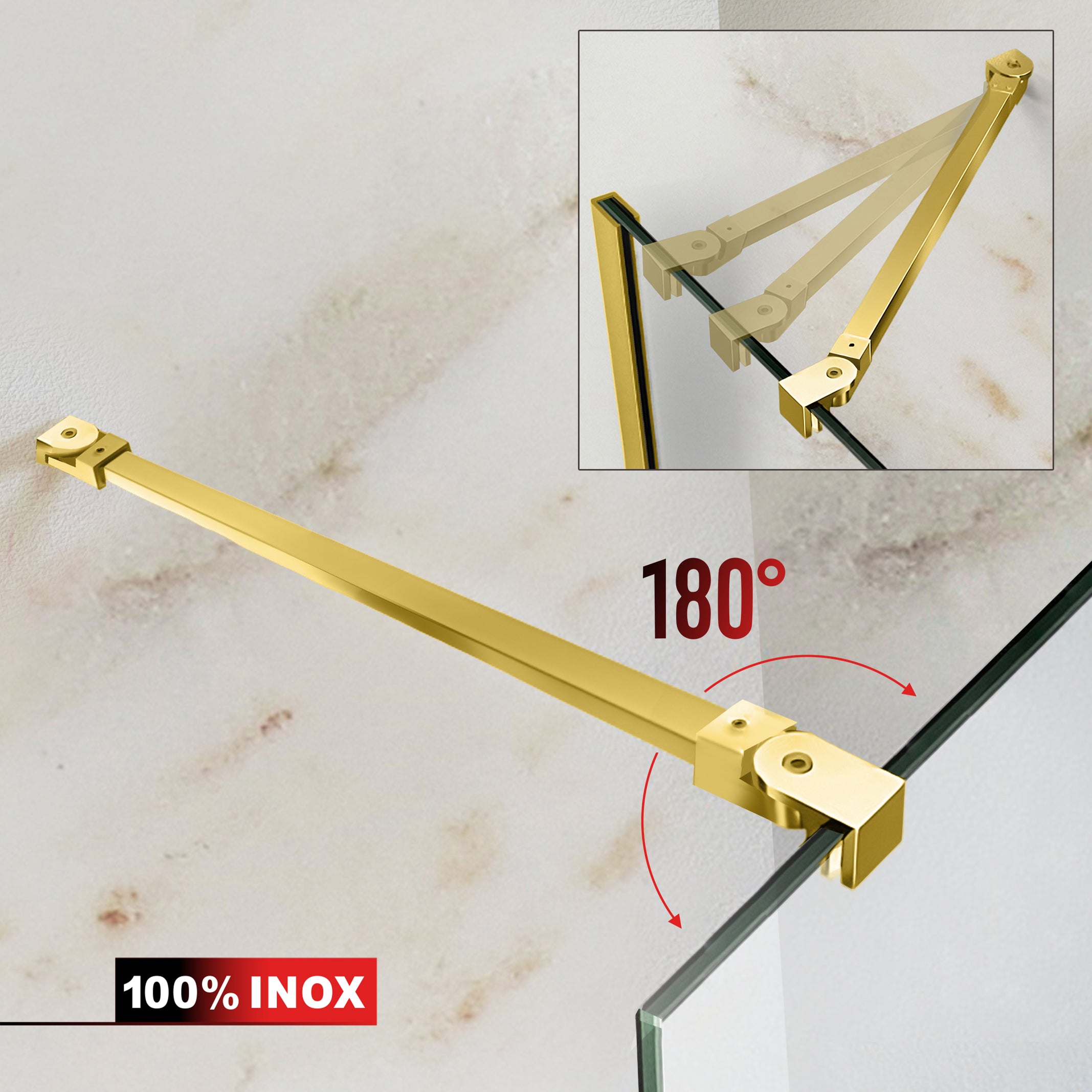 Shower Screens Walk-in, Shower Wall Gold, #Clear #Water-Clear