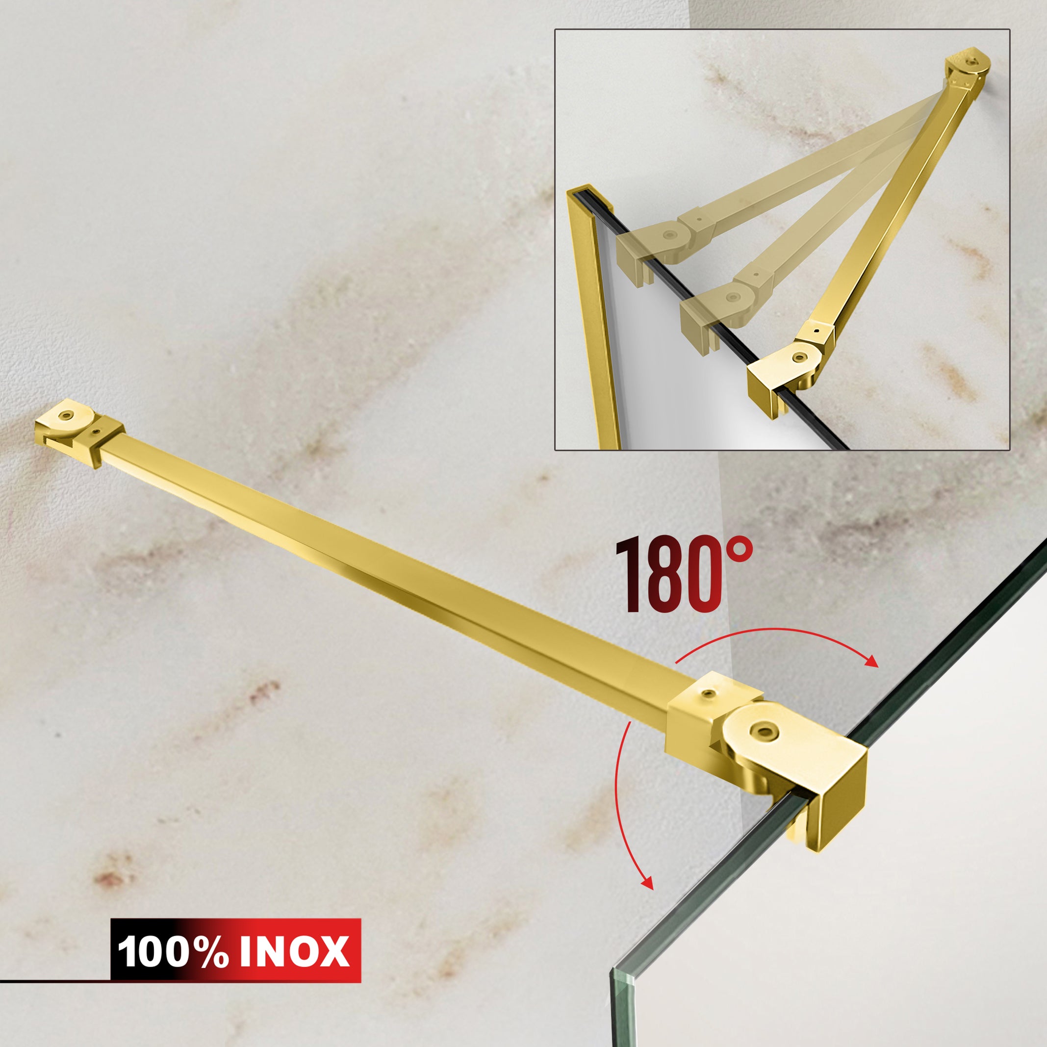 Shower Screens Walk-in, Shower Wall Gold, #Satiné #Matt