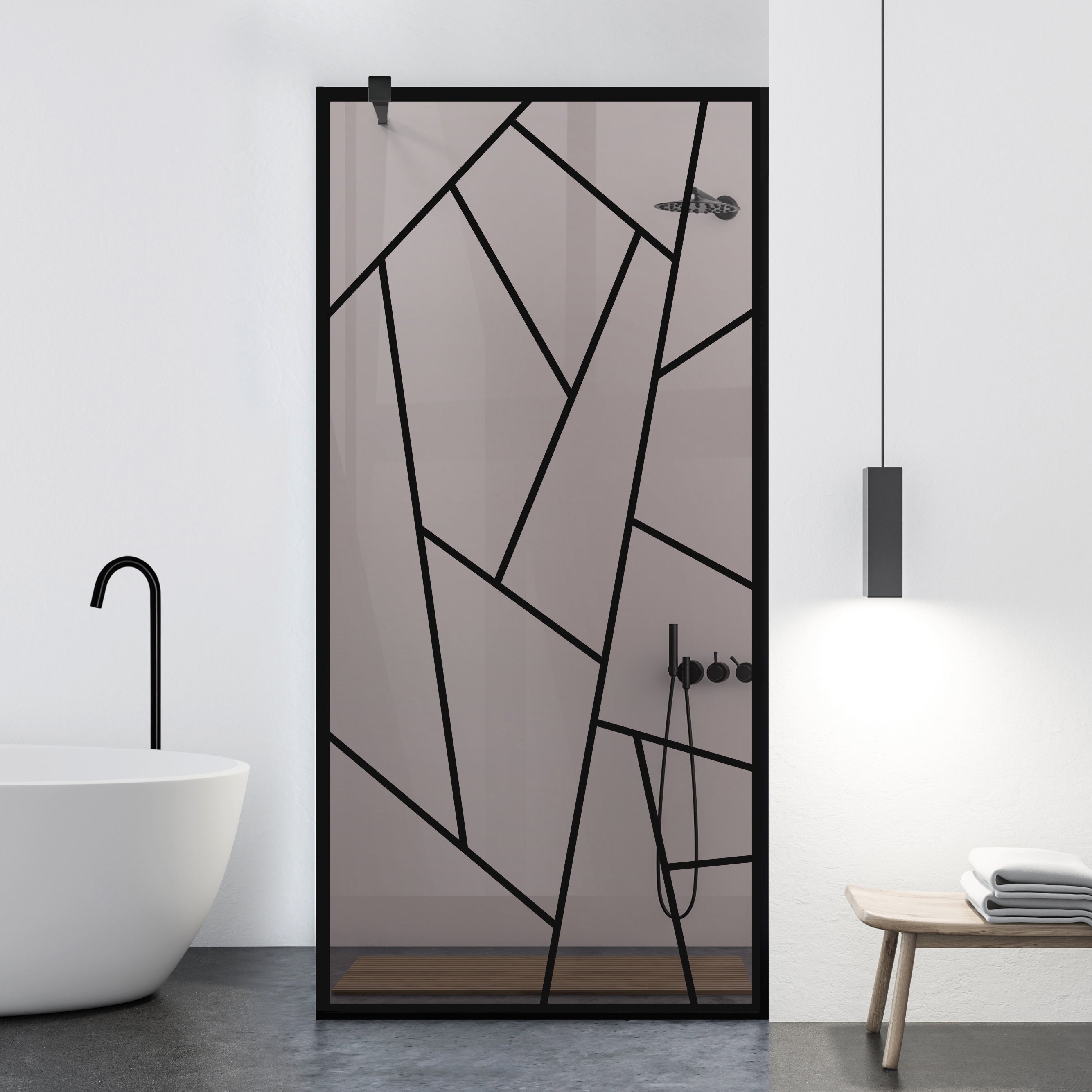 Shower Screens Walk-in, Black shower wall, #Bronze #Bronze