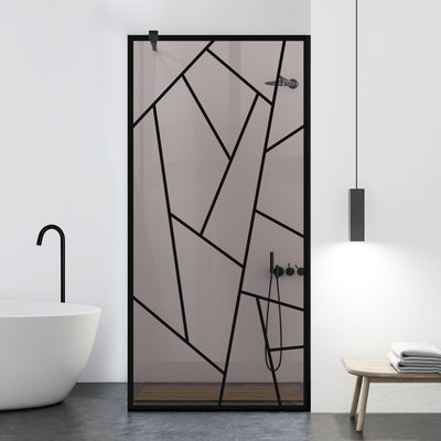 Shower Screens Walk-in, Black shower wall, #Bronze #Bronze