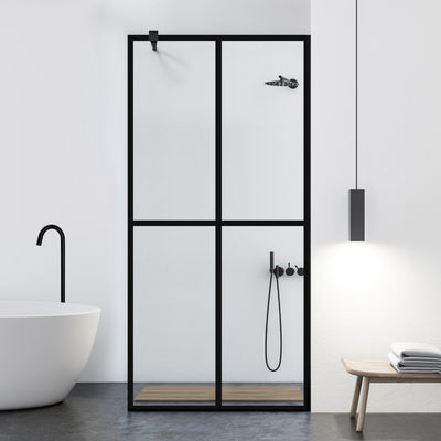 Paravan dus Walk-in, Perete dus  Negru, #Clara