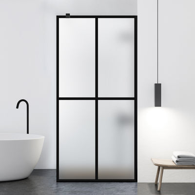 Paravan dus Walk-in, Perete dus  Negru, #Mat