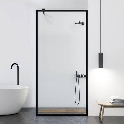 Shower Screens Walk-in, Black Shower Wall, #Clear #Crystal Clear