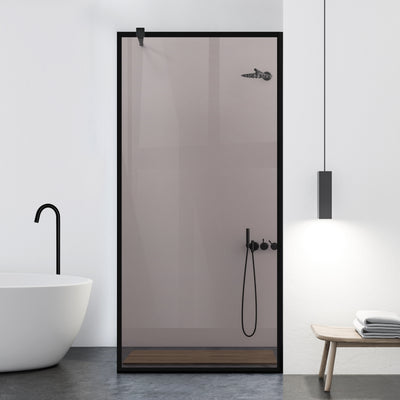 Shower Screens Walk-in, Black shower wall, #Bronze #Bronze