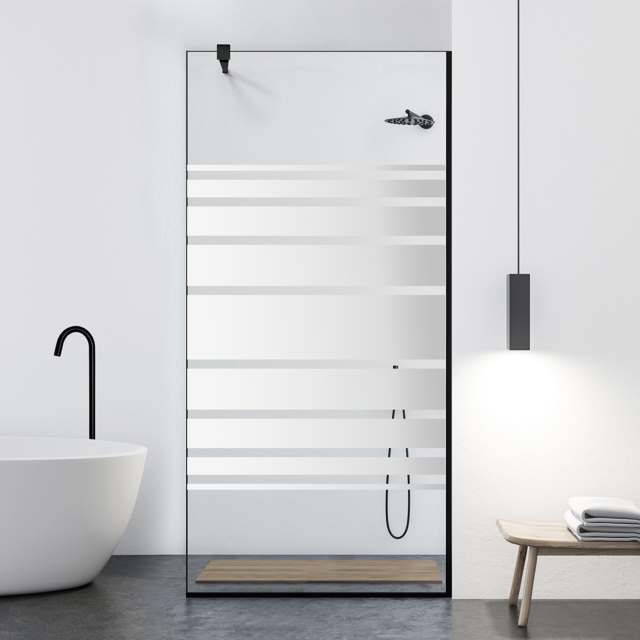 Shower Screens Walk-in, Black Shower Wall, #Clear #Crystal Clear