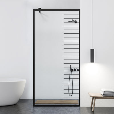 Shower Screens Walk-in, Black Shower Wall, #Clear #Crystal Clear