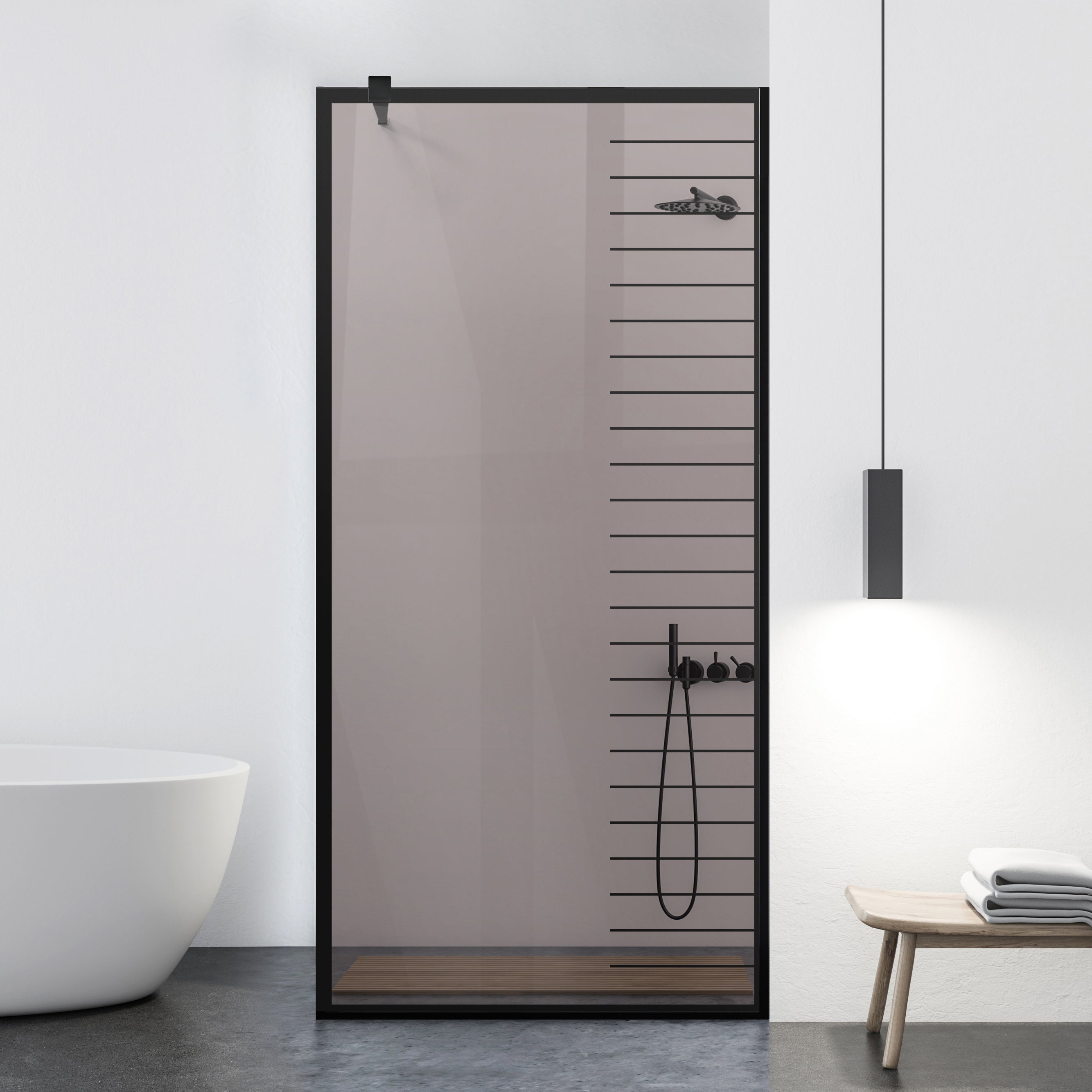 Shower Screens Walk-in, Black shower wall, #Bronze #Bronze