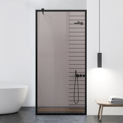 Shower Screens Walk-in, Black shower wall, #Bronze #Bronze