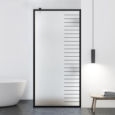 Shower Screens Walk-in, Black Shower Wall, #Satiné #Matt