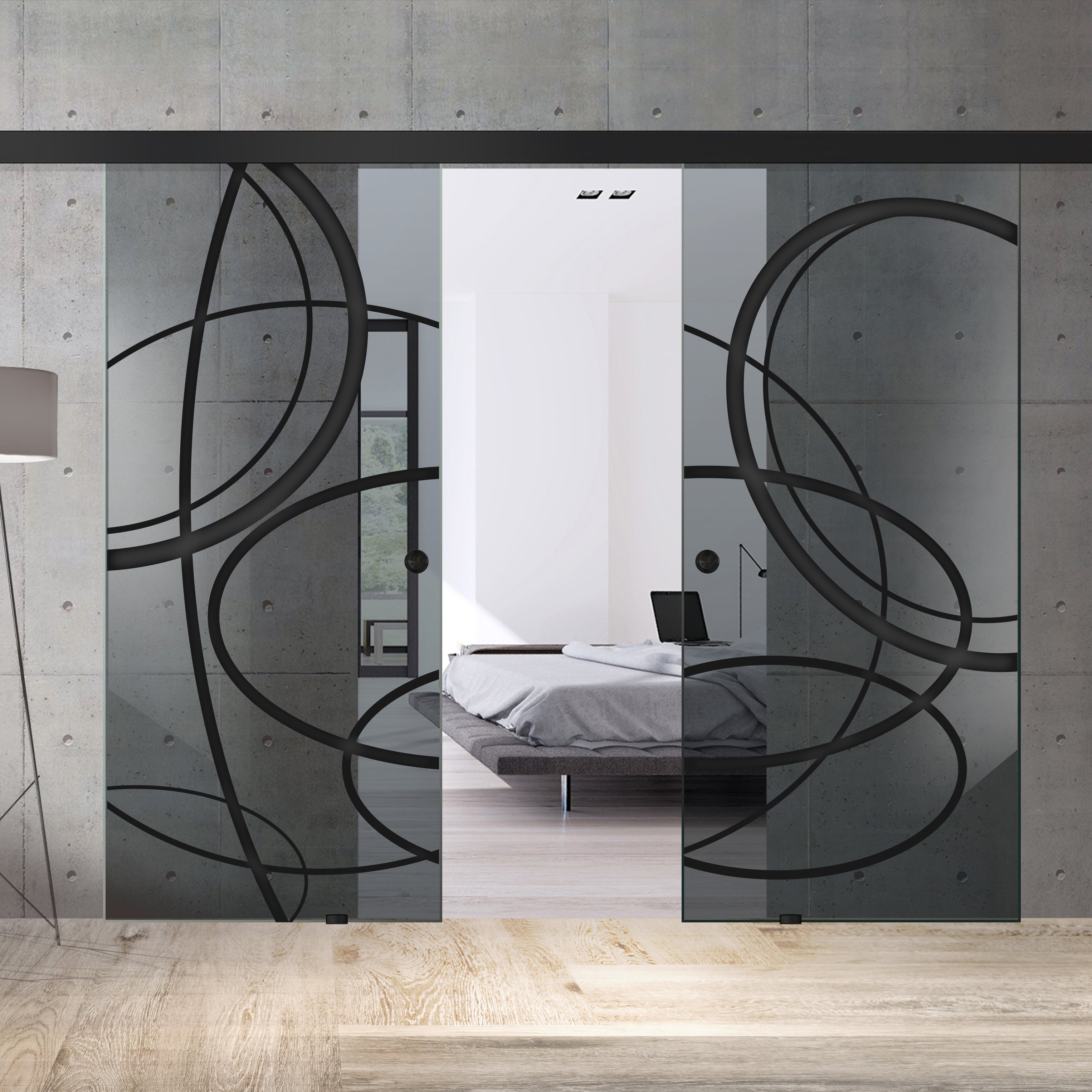 Sliding glass door, interior Glass door #Grey