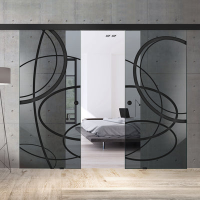 Sliding glass door, interior Glass door #Grey