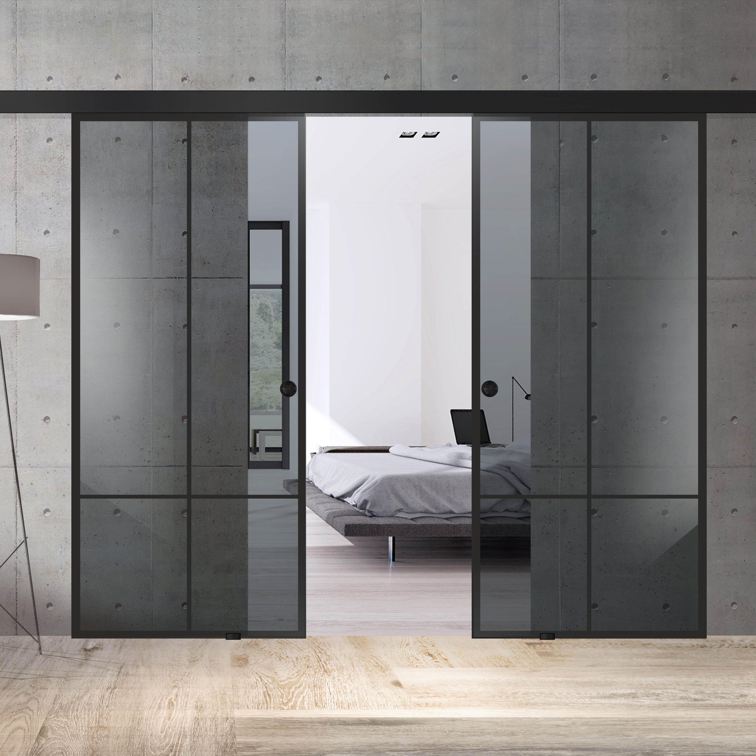 Sliding glass door, interior Glass door #Grey