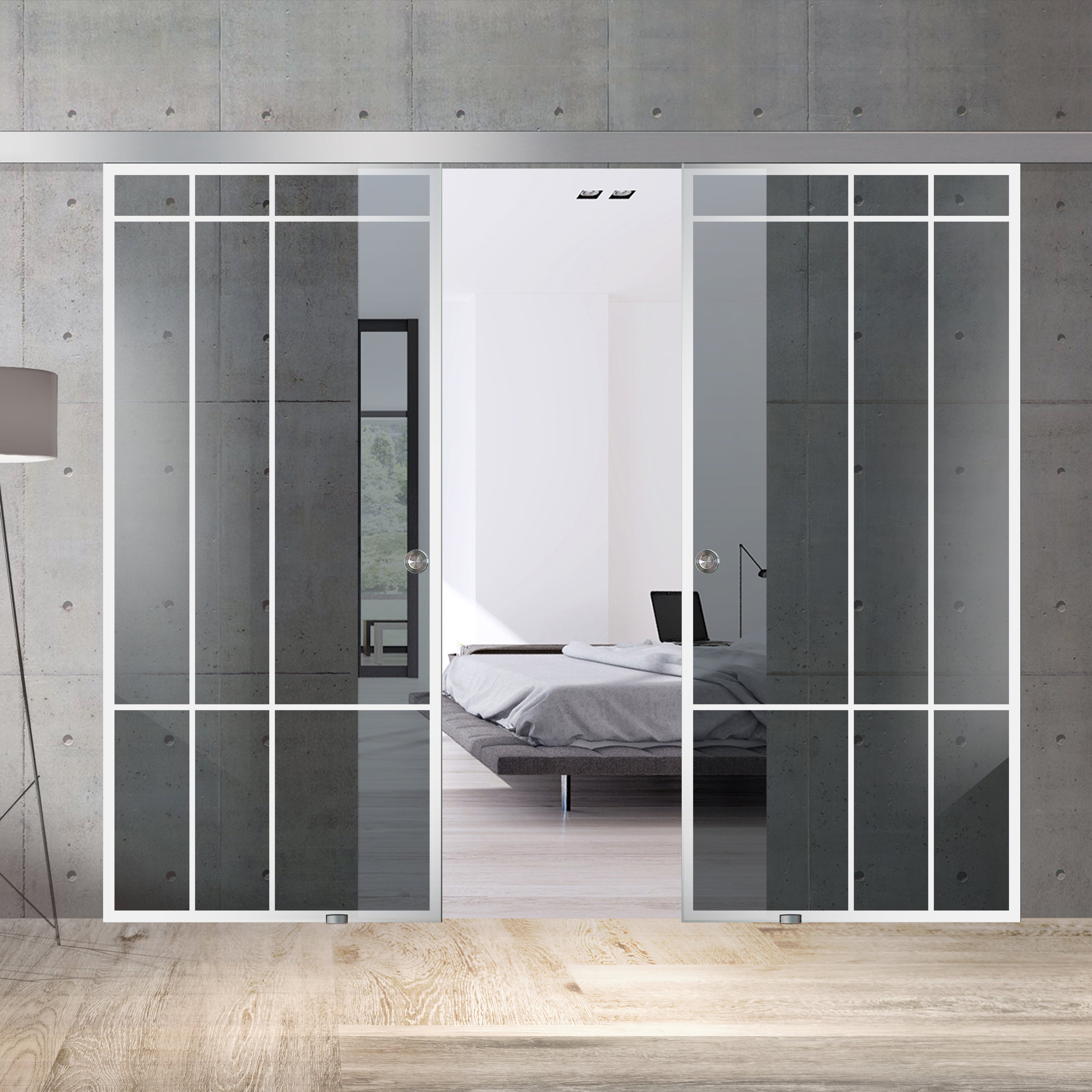 Sliding glass door, interior Glass door #Grey