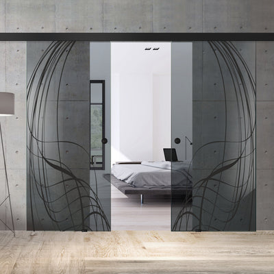 Sliding glass door, interior Glass door #Grey