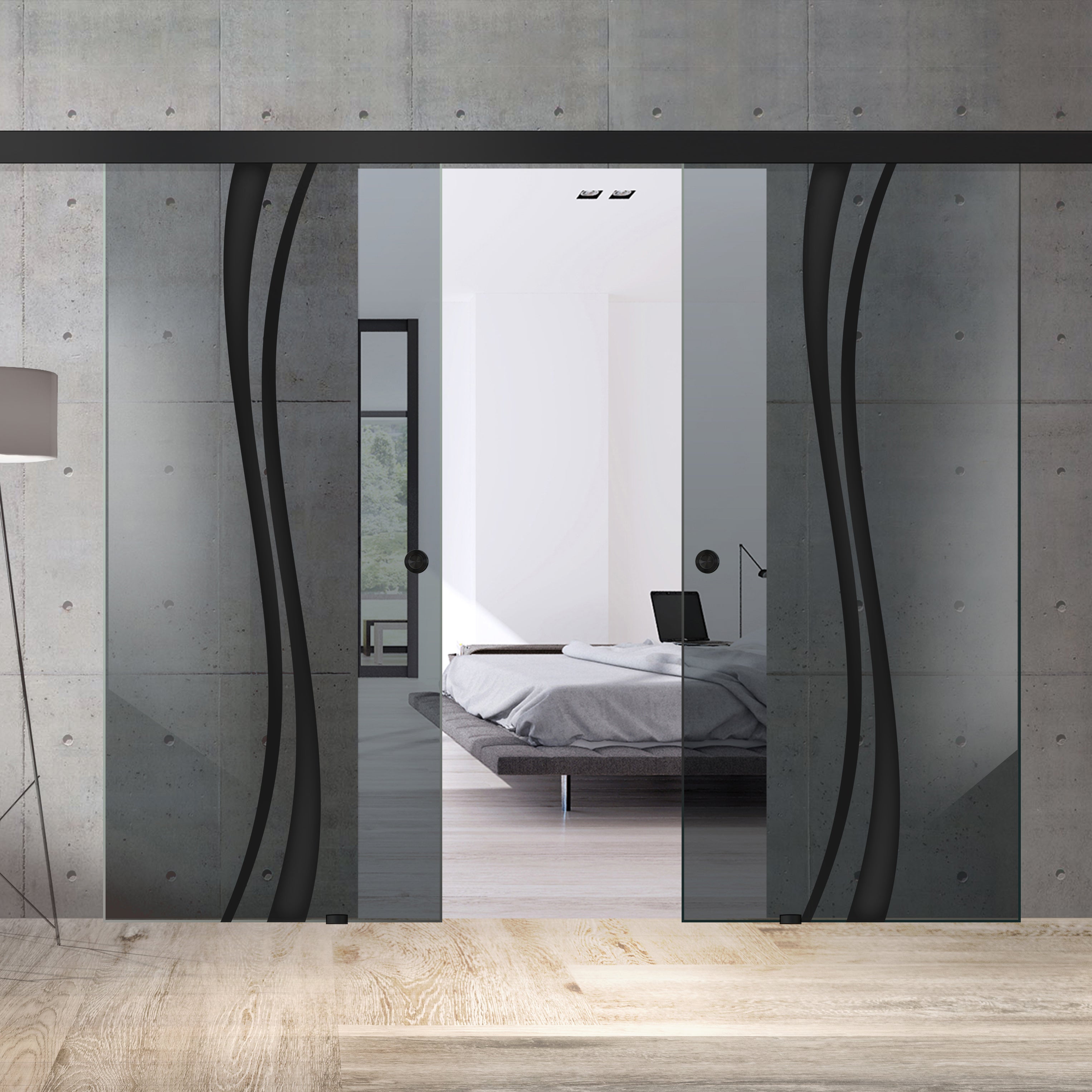 Sliding glass door, interior Glass door #Grey