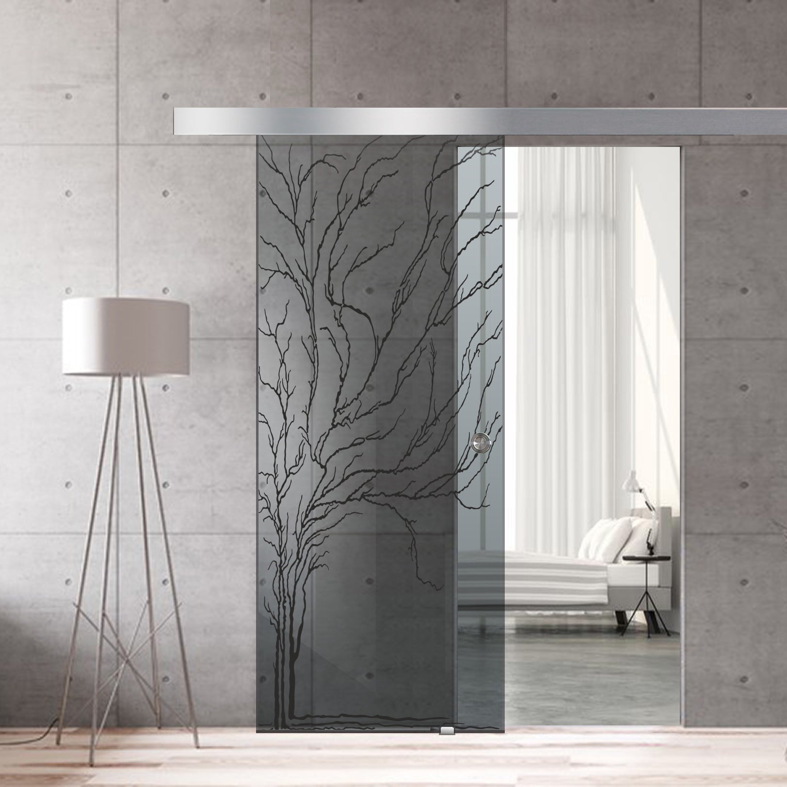 Sliding glass door, interior Glass door #Grey