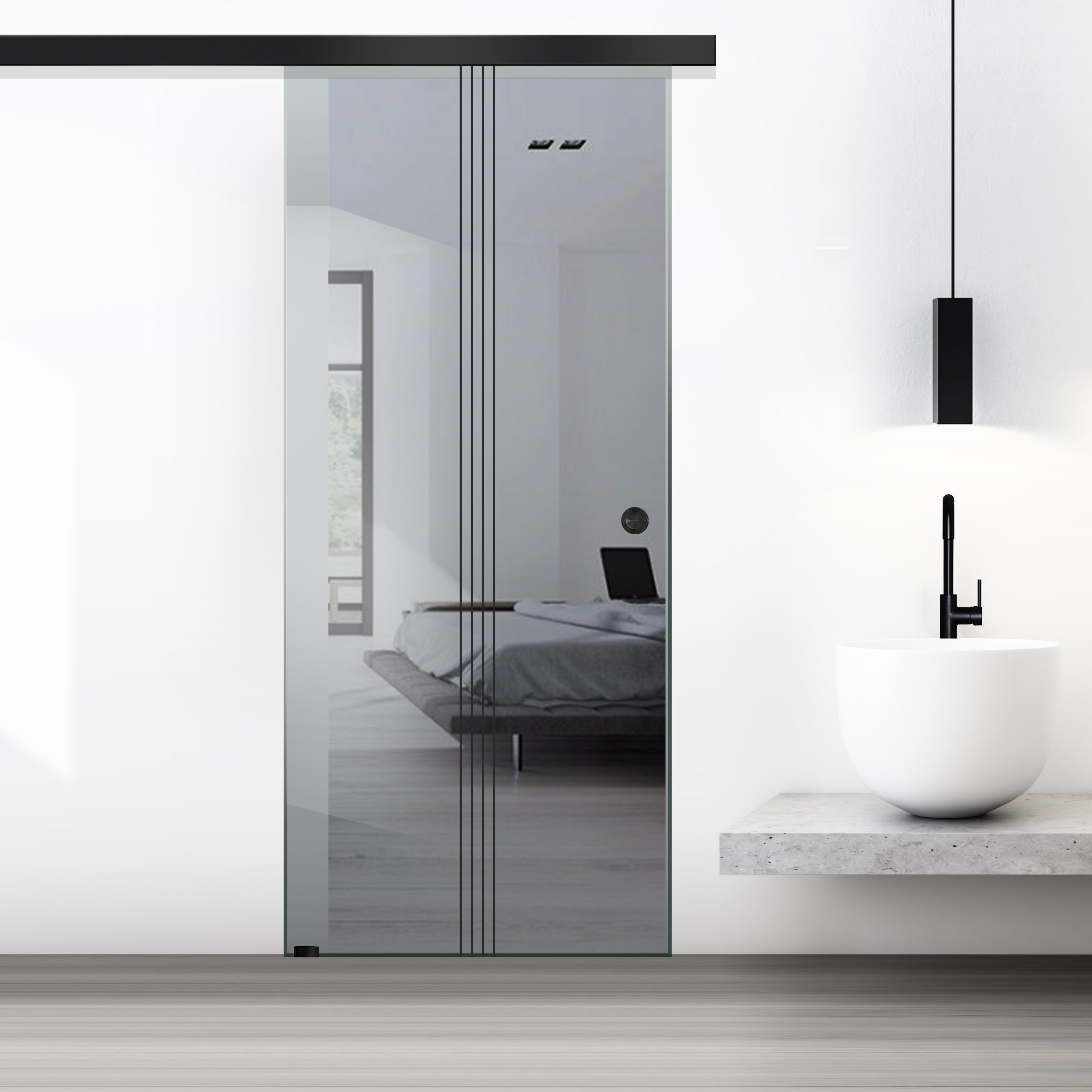 Sliding glass door, interior Glass door #Grey
