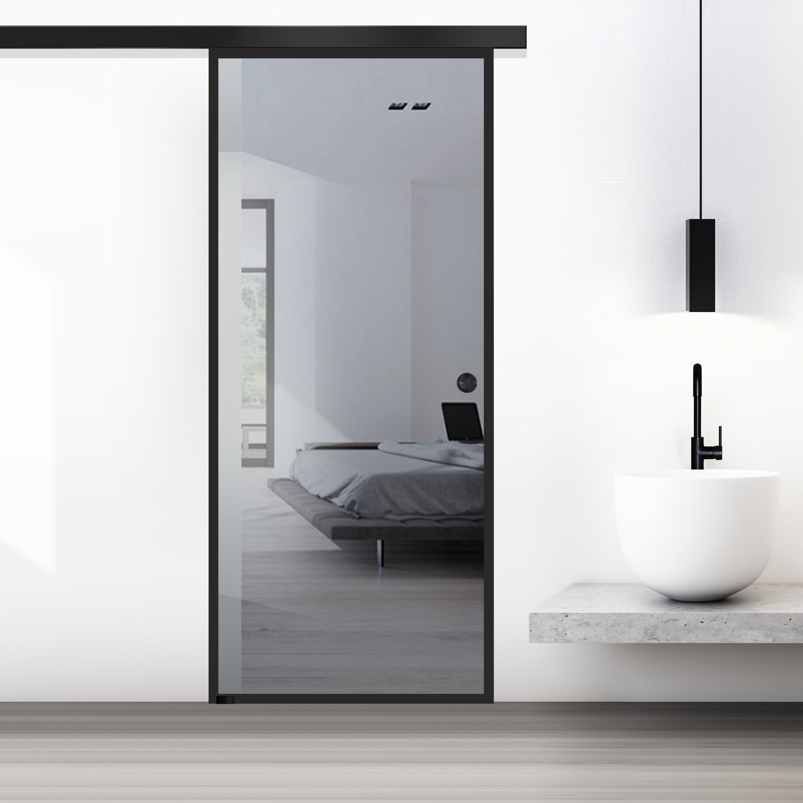 Sliding glass door, interior Glass door #Grey