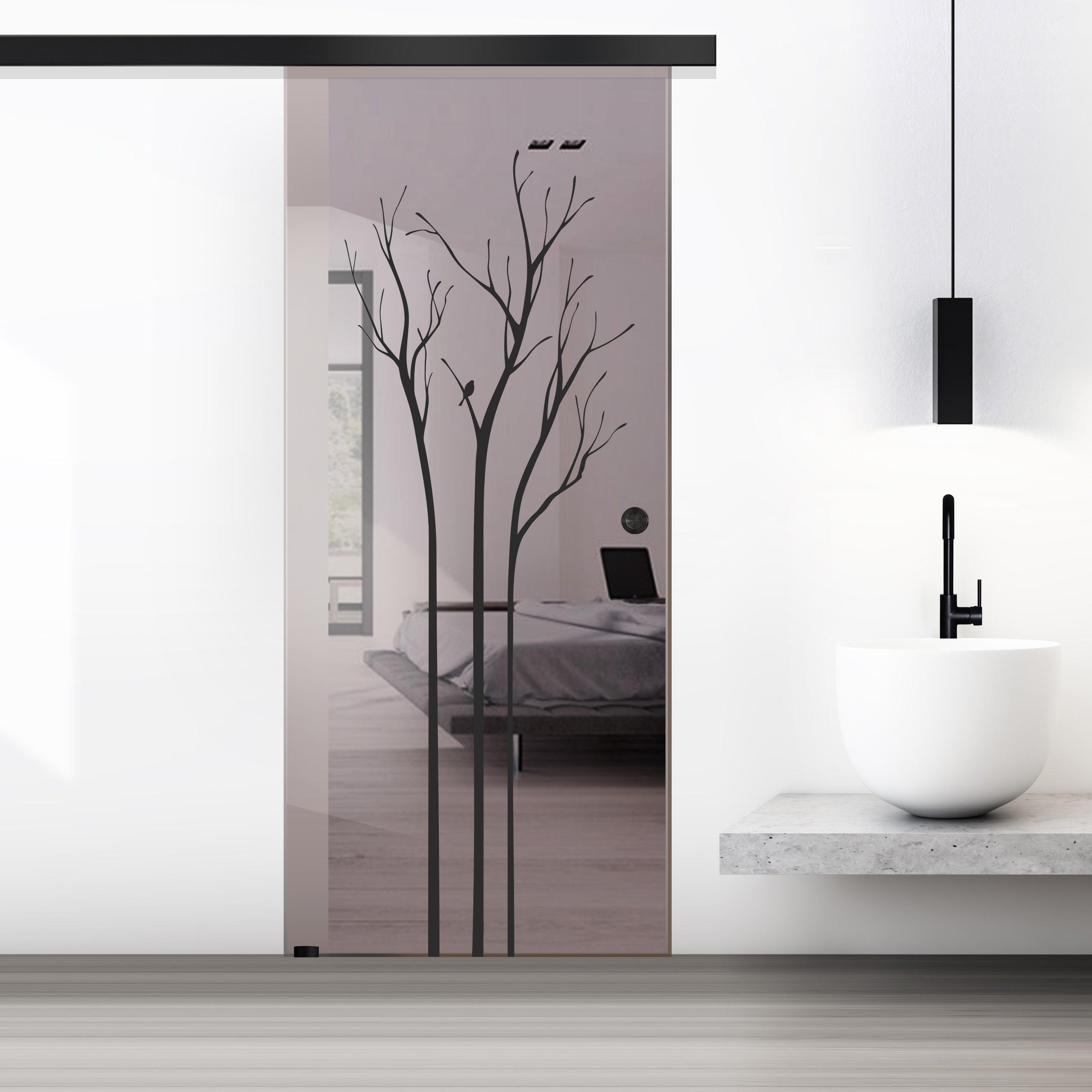Sliding glass door, interior Glass door #Bronze