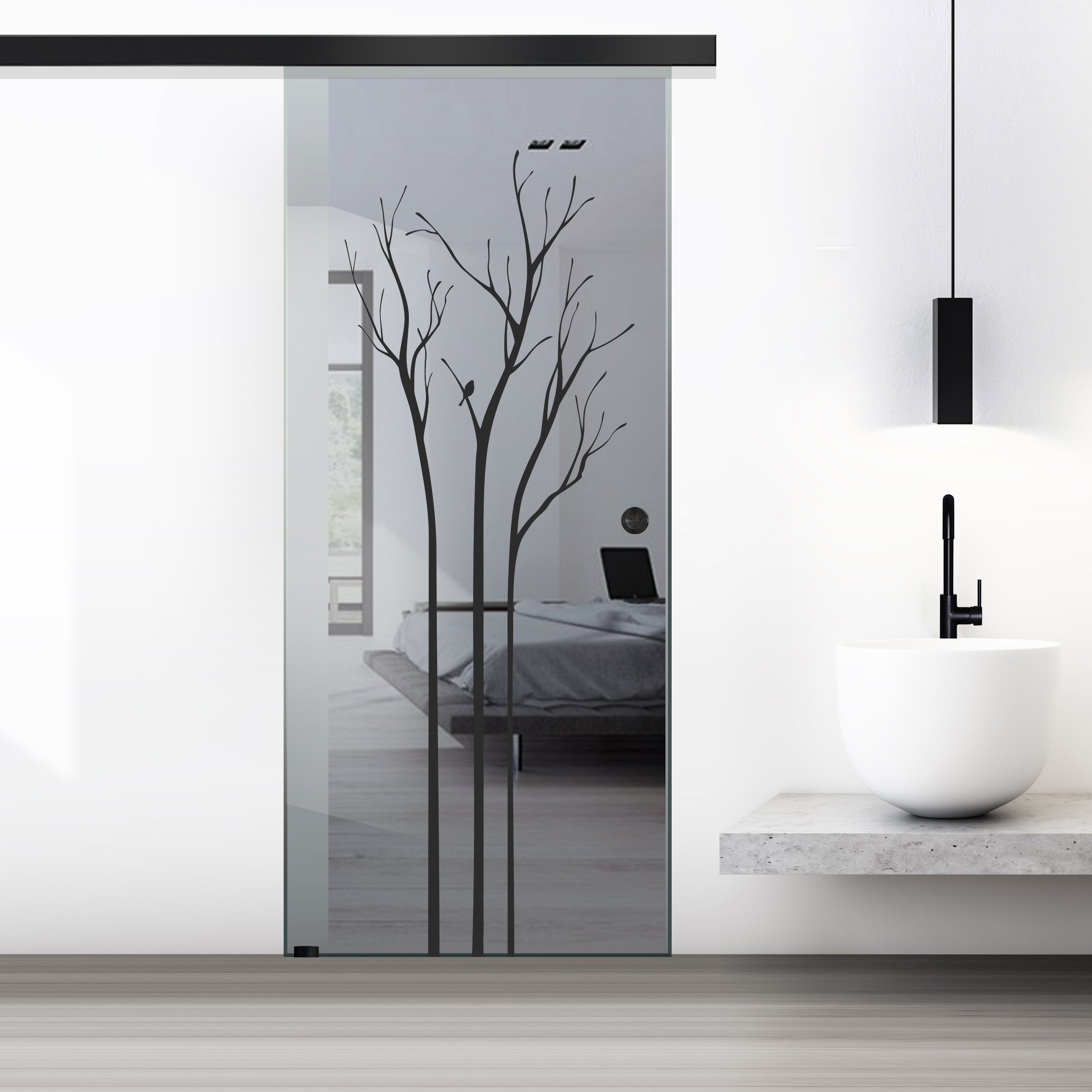 Sliding glass door, interior Glass door #Grey