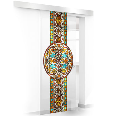 Stained glass door, Sliding glass door #Clear