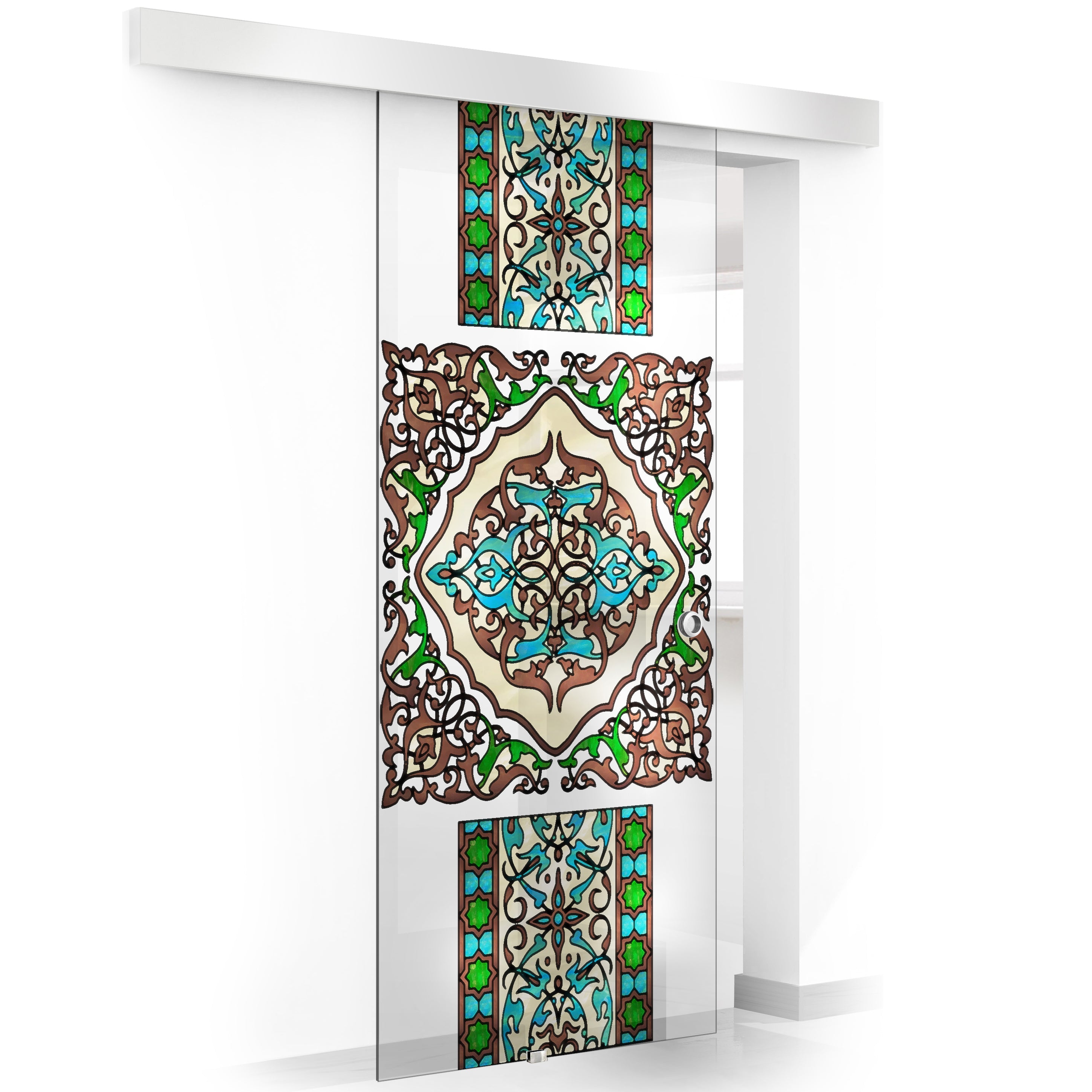 Stained glass door, Sliding glass door #Clear