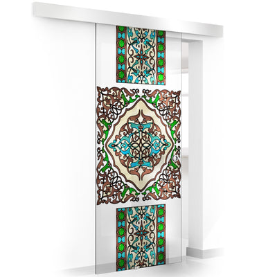 Stained glass door, Sliding glass door #Clear