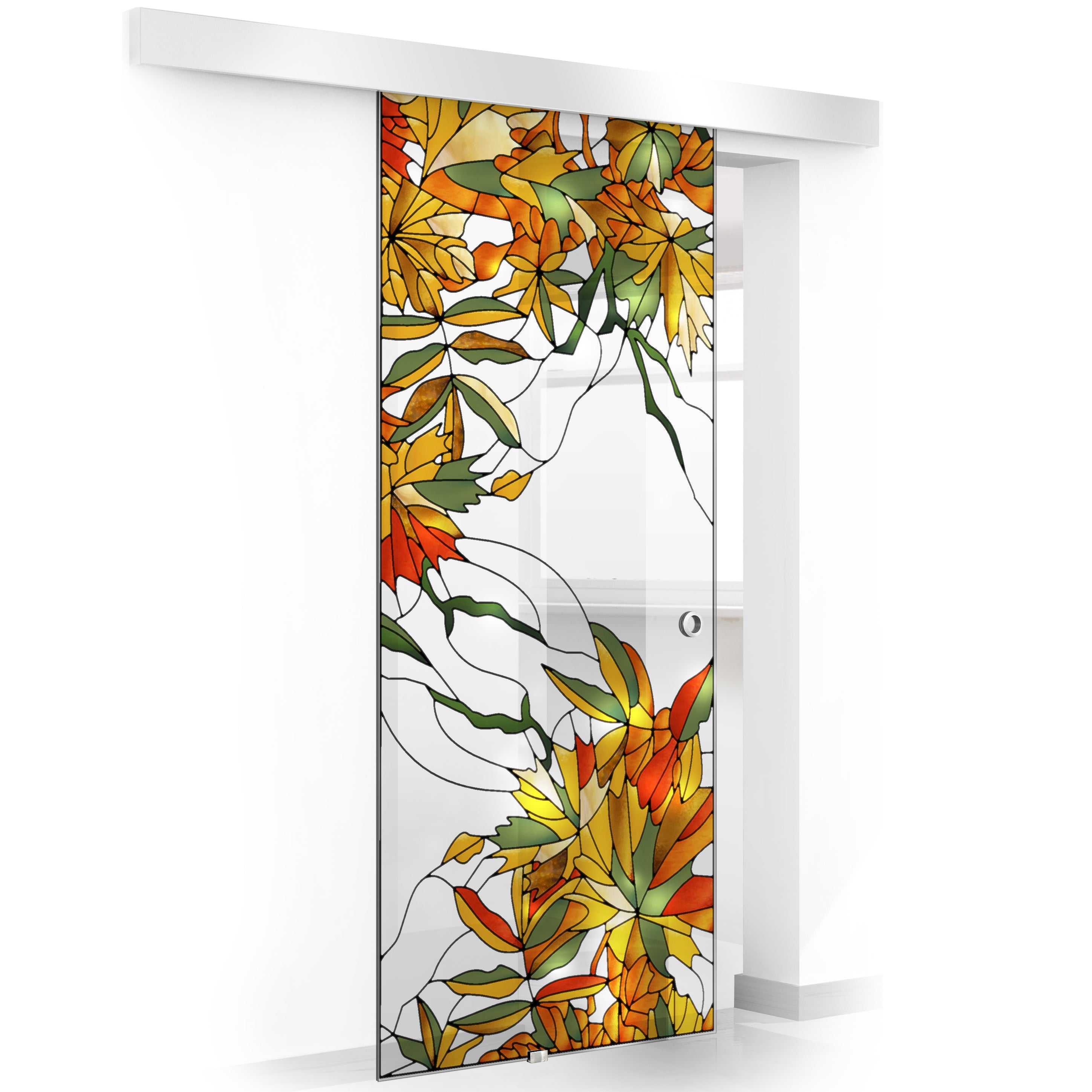 Stained glass door, Sliding glass door #Clear