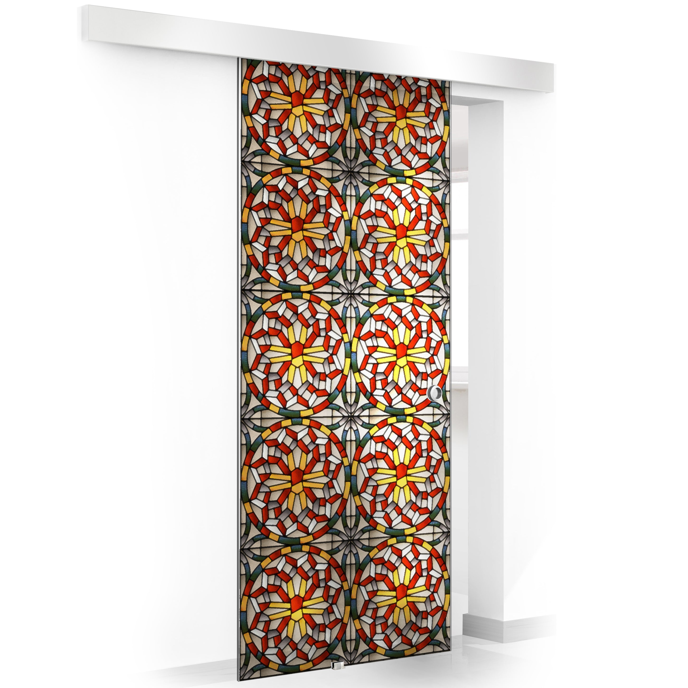 Stained glass door, Sliding glass door #Clear