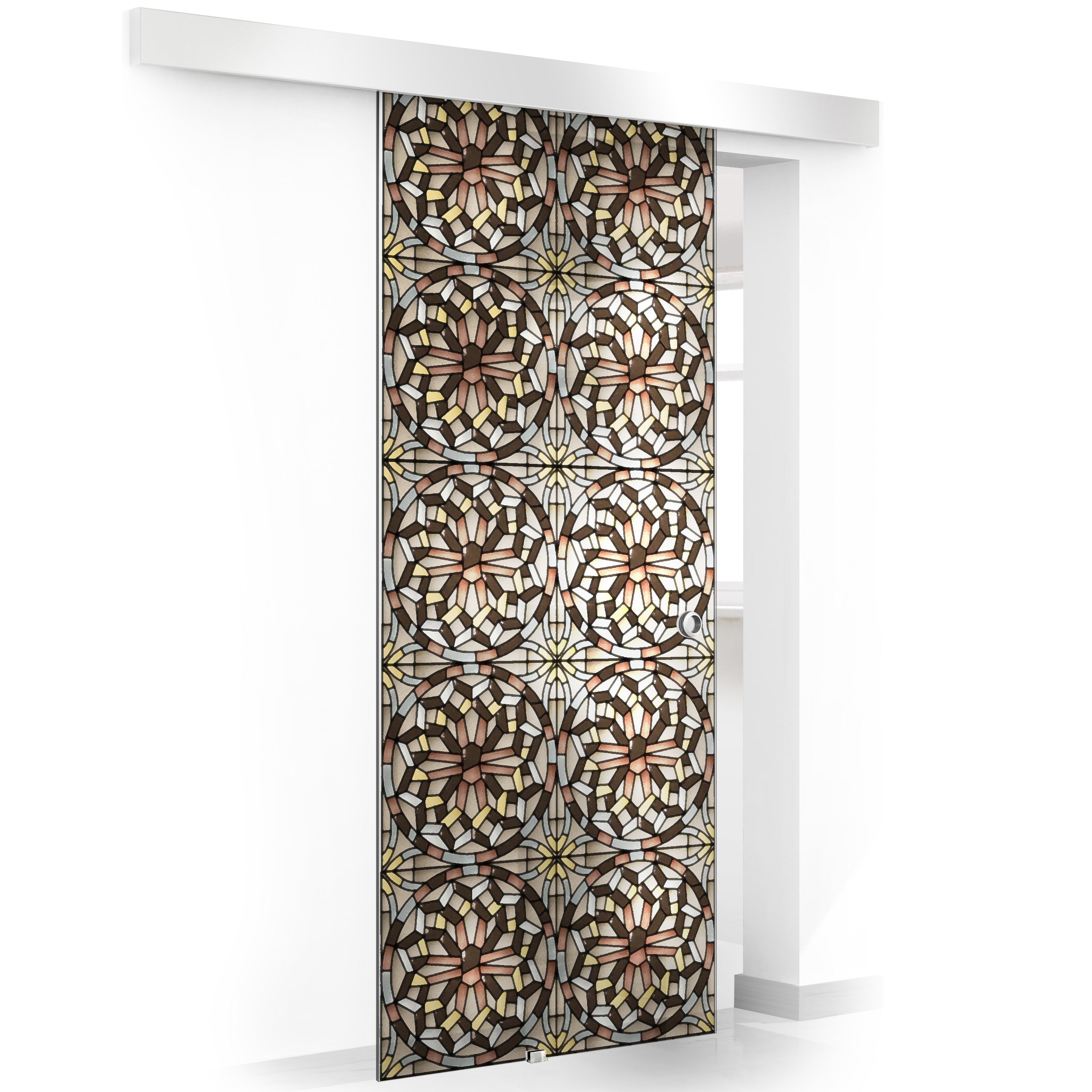 Stained glass door, Sliding glass door #Clear