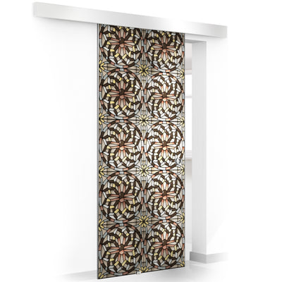 Stained glass door, Sliding glass door #Clear