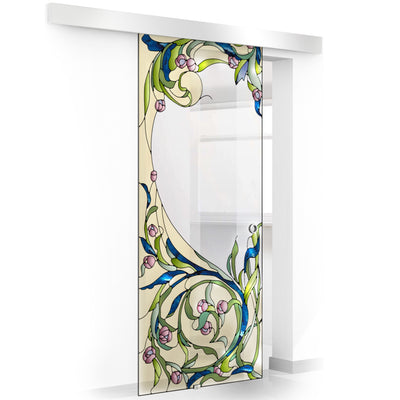 Stained glass door, Sliding glass door #Clear