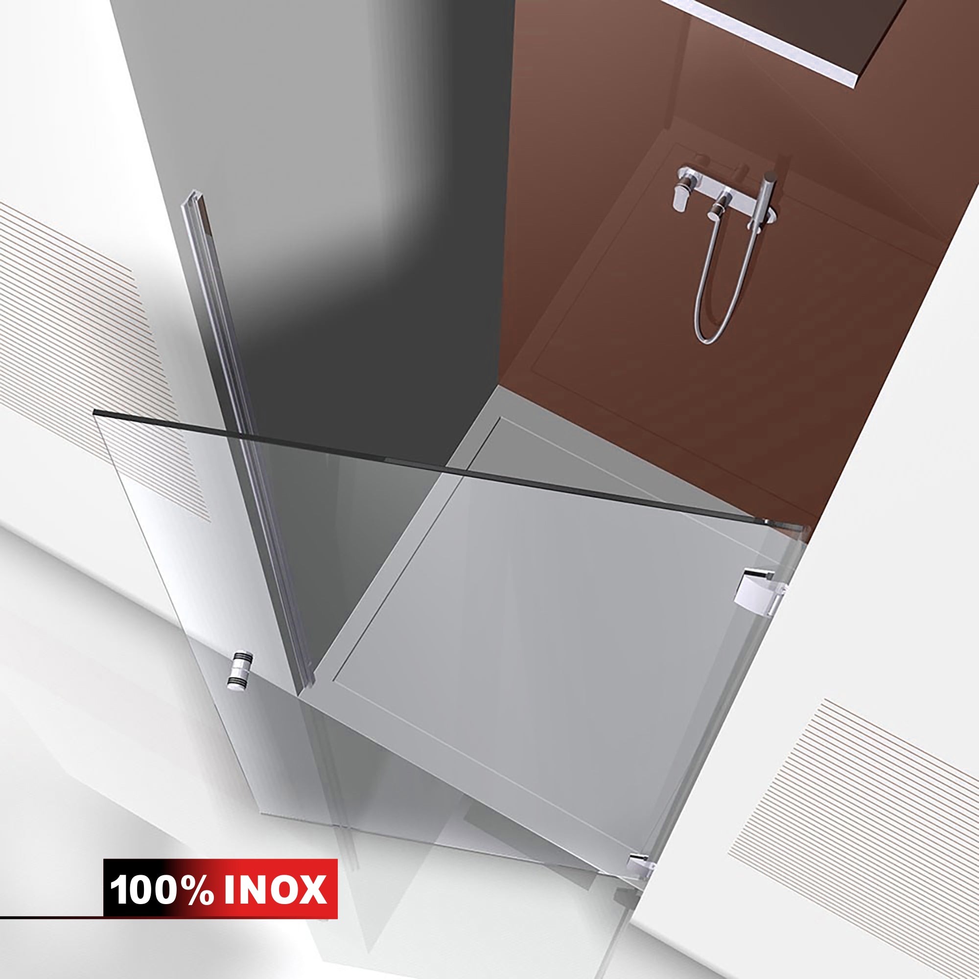 Shower Doors stainless steel #Clear