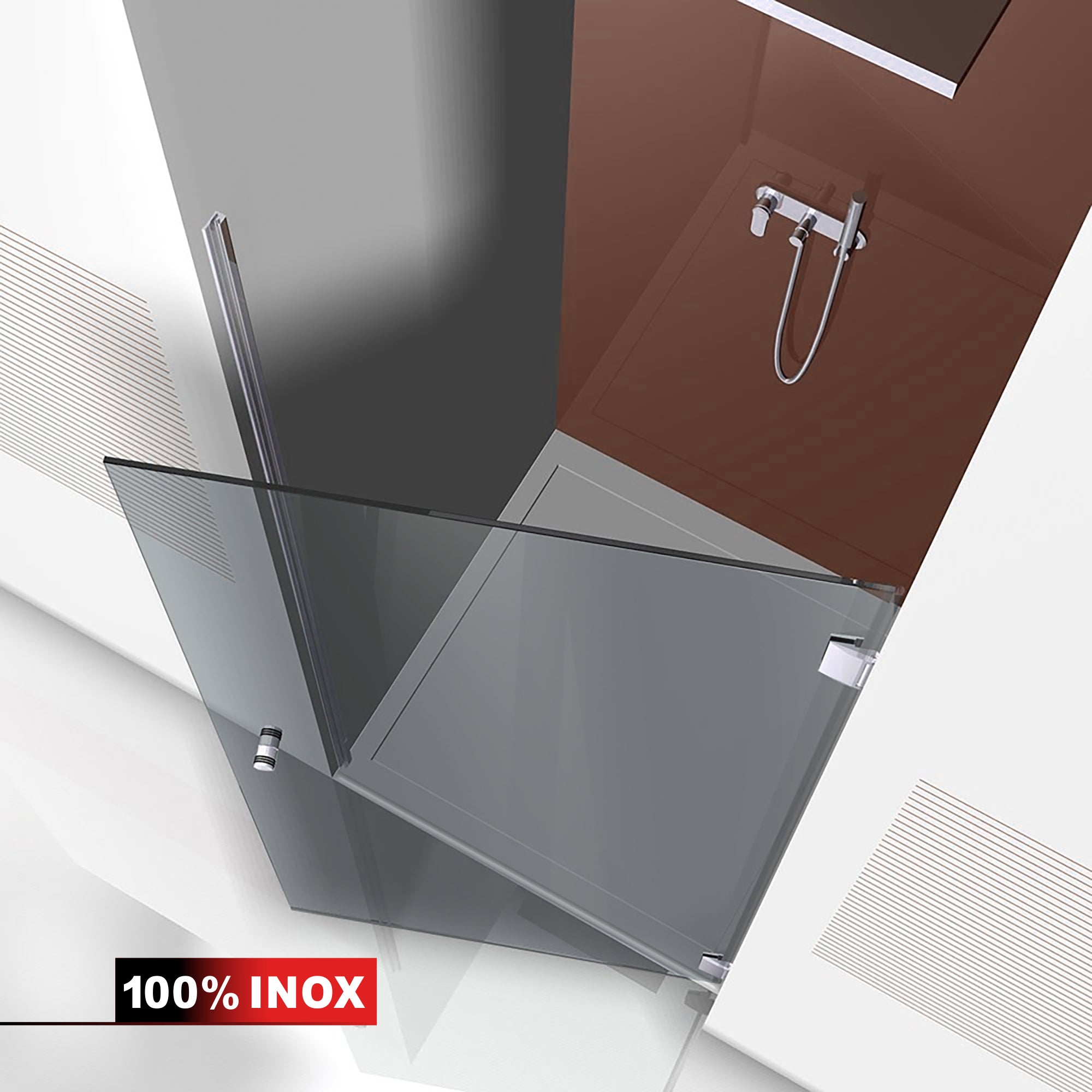 Shower Doors stainless steel #Grey