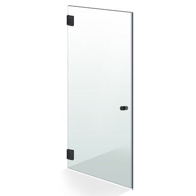 Hinged glass door black, #Clear