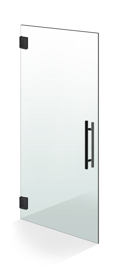 Hinged glass door black, #Clear