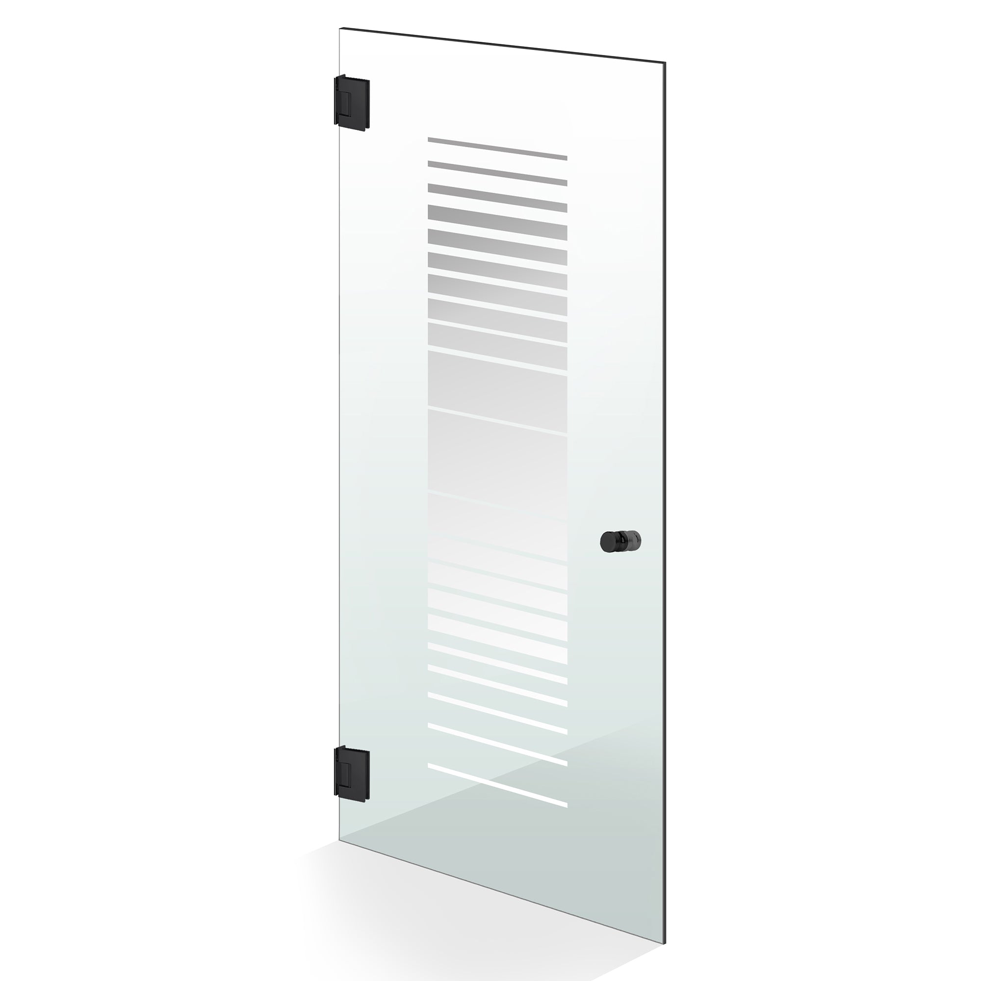 Hinged glass door black, #Clear