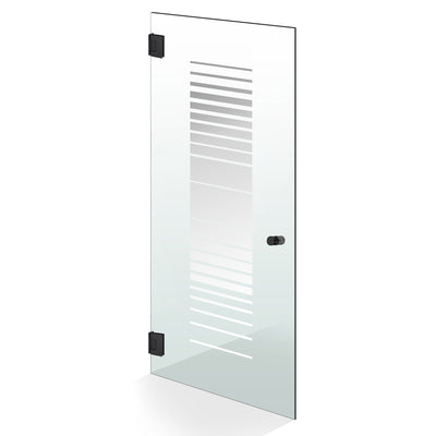 Hinged glass door black, #Clear