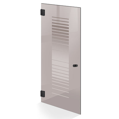 Hinged glass door black, #Bronze