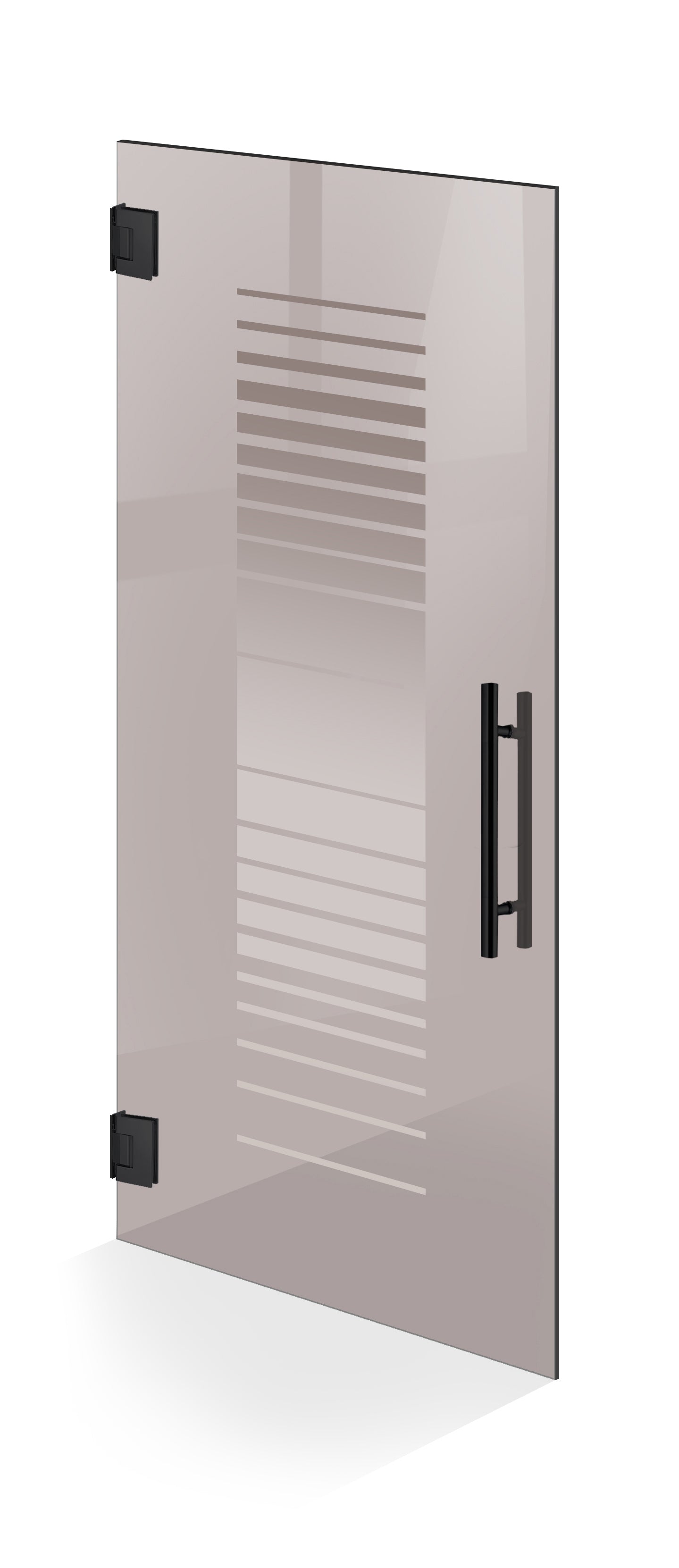 Hinged glass door black, #Bronze