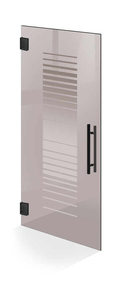 Hinged glass door black, #Bronze