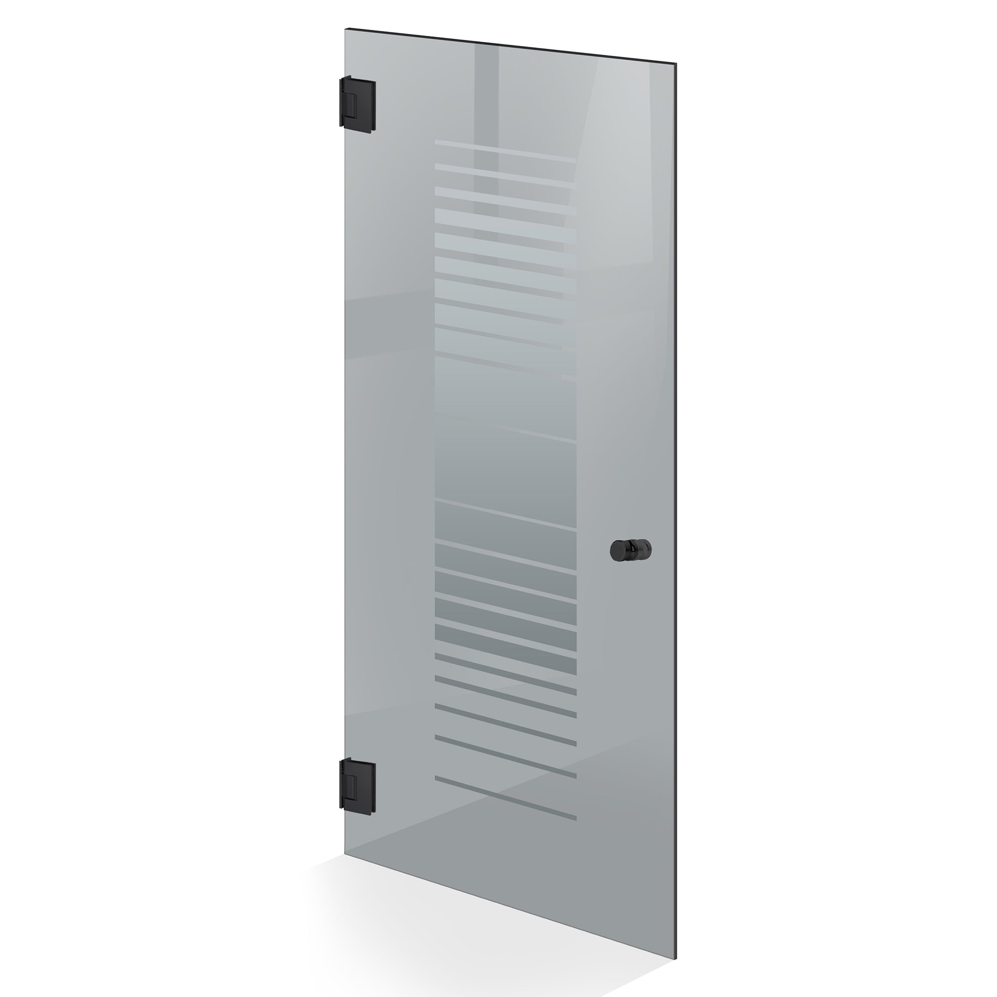 Hinged glass door black, #Grey